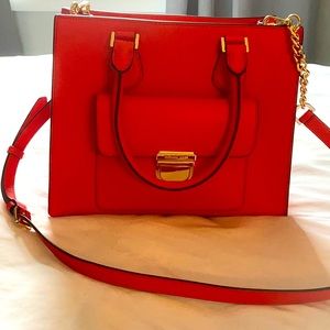 Michael Kors Bridgette Sangria Saffiano Tote